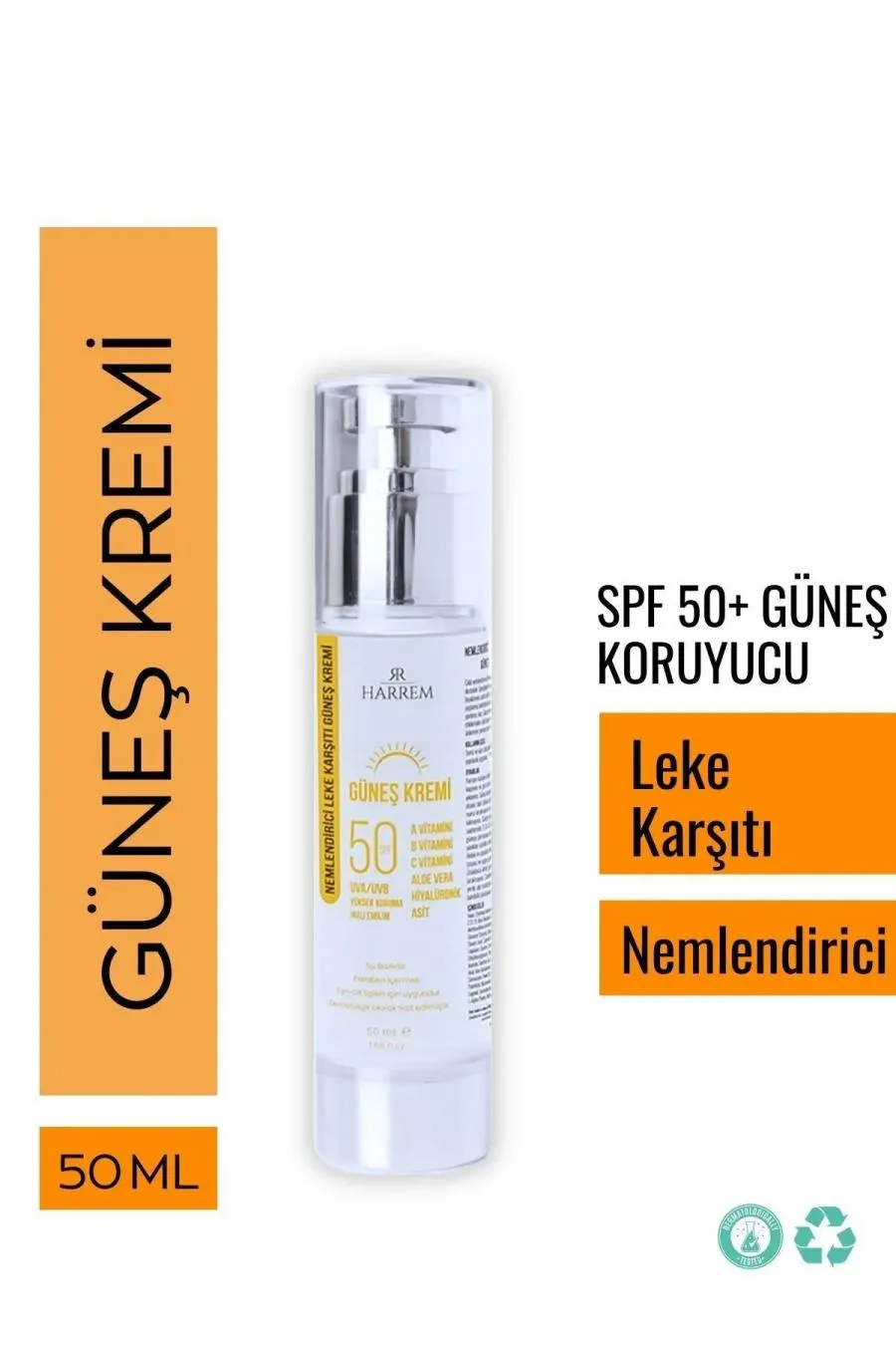 Nemlendirici Leke Karşıtı Spf50+ Güneş Kremi 50 Ml