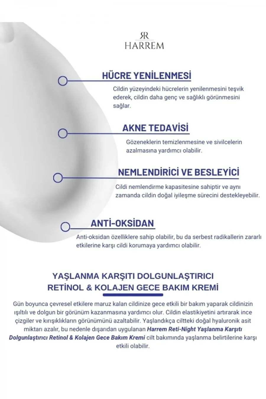 Reti-night Krem Yaşlanma Karşıtı Dolgunlaştırıcı Retinol & Kolajen Gece Bakım Kremi 50 ml