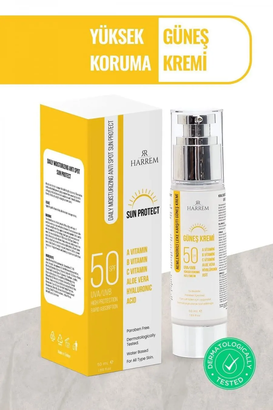 Nemlendirici Leke Karşıtı Spf50+ Güneş Kremi 50 Ml