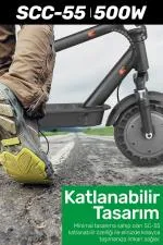 SC55 500W Ön Ve Arka Çift Süspansiyonlu Katlanabilir Elektrikli Scooter - siyah