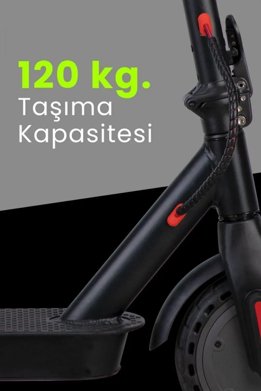 Citypro Süspansiyonlu Çift Şürüş Modlu Katlanabilir Elektrikli Scooter - Siyah