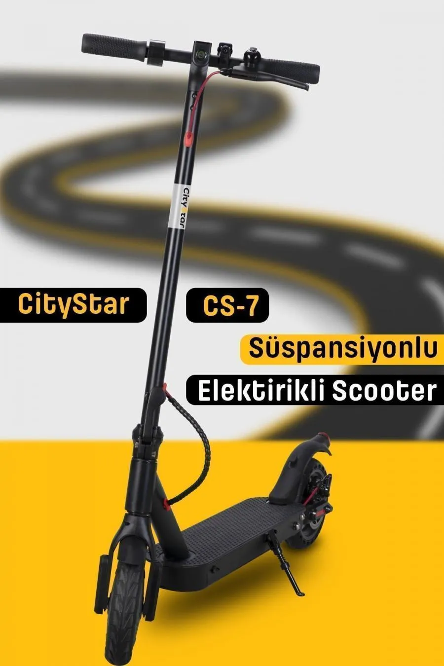 Güçlü Motor Süspansiyonlu Katlanabilir Elektrikli Scooter