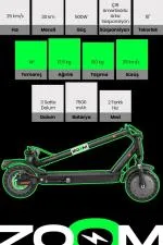 500W Katlanabilir Ön ve Arka Çift Süspansiyonlu Elektrikli Scooter - siyah