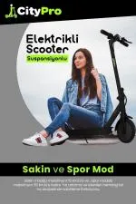 Citypro Süspansiyonlu Çift Şürüş Modlu Katlanabilir Elektrikli Scooter - Siyah