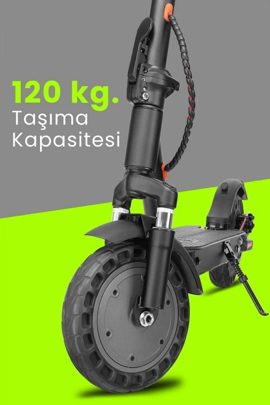 CityPro CP-915 500W Ön Arka Süspansiyon 10” Patlamaz Tekerlekli Elektrikli Scooter - siyah