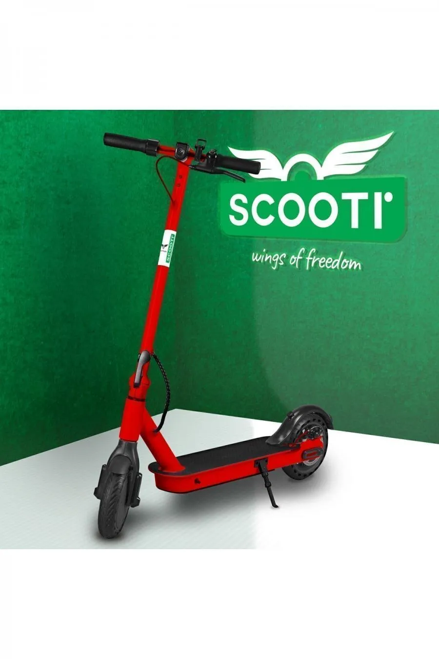 Kırmızı Katlanabilir Farlı Elektrikli Scooter - KIRMIZI