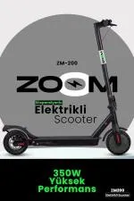 350W Güçlü Motor Katlanabilir Süspansiyonlu Elektrikli Scooter - siyah