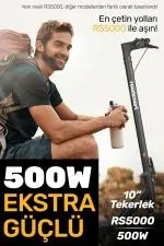 500W ön arka süspansiyonlu 10" patlamaz lastik elektrikli scooter - siyah