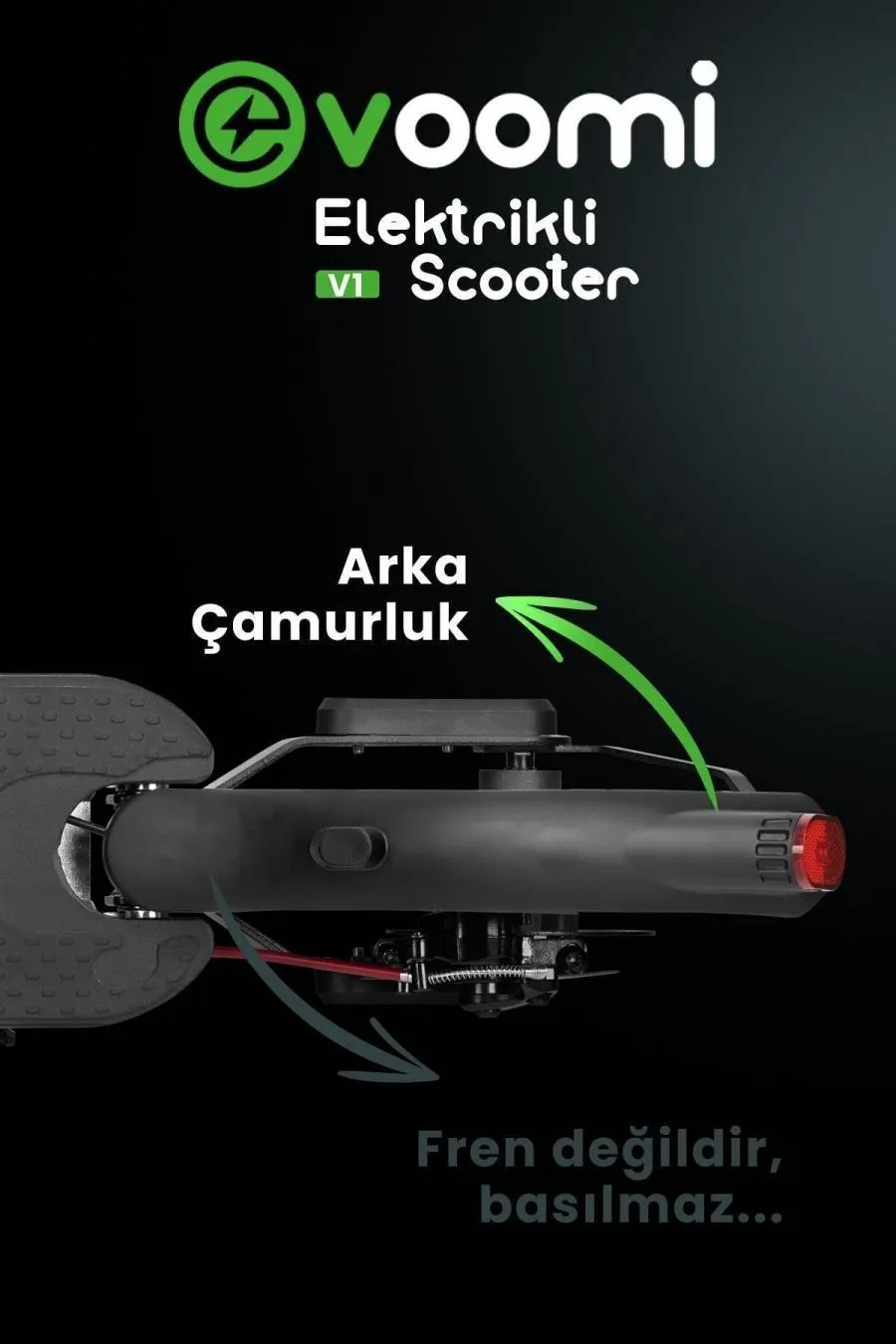 Hızlı Şarj Özellikli Konforlu Elektrikli Scooter - siyah