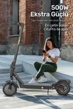 CityPro CP-915 500W Ön Arka Süspansiyon 10” Patlamaz Tekerlekli Elektrikli Scooter - siyah