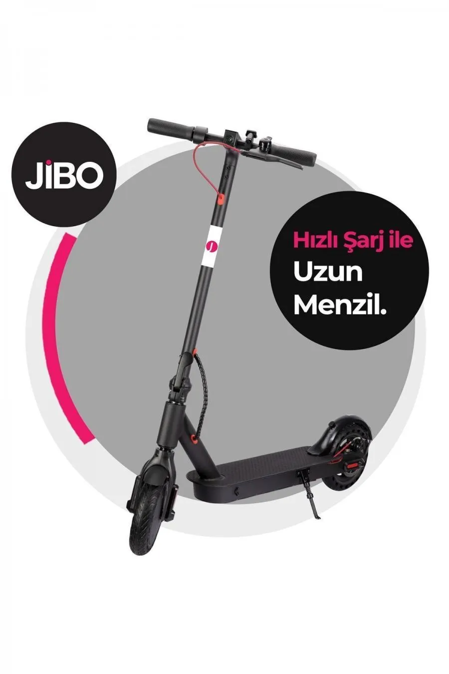 Siyah Katlanabilir Farlı Elektrikli Scooter - Siyah