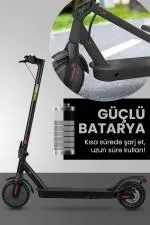 Garantili Katlanır Patlamaz Lastik Elektrikli Scooter - Siyah