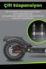 CityPro CP-915 500W Ön Arka Süspansiyon 10” Patlamaz Tekerlekli Elektrikli Scooter - siyah