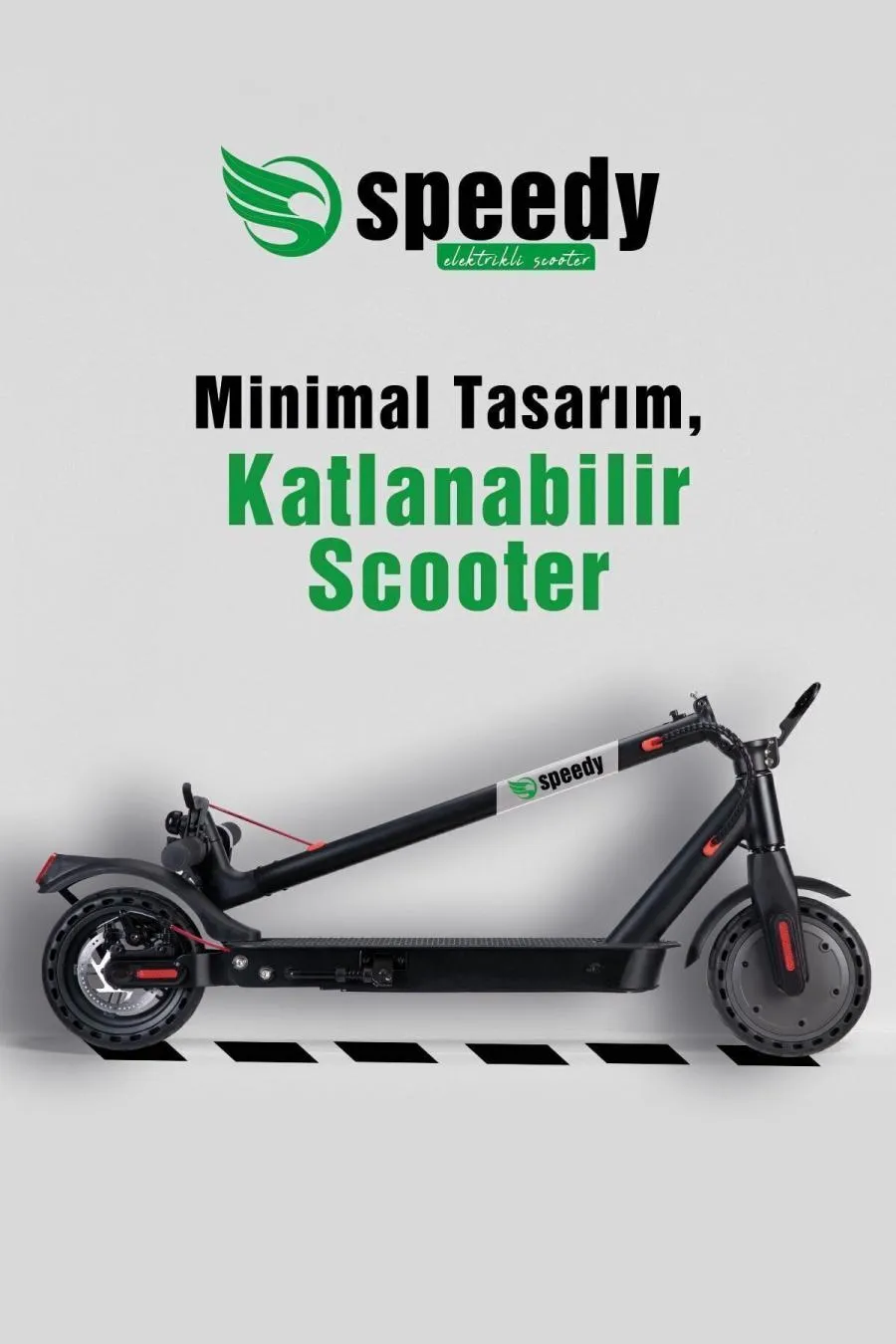 350w Güçlü Motor Süspansiyonlu Katlanabilir Elektrikli Scooter - siyah