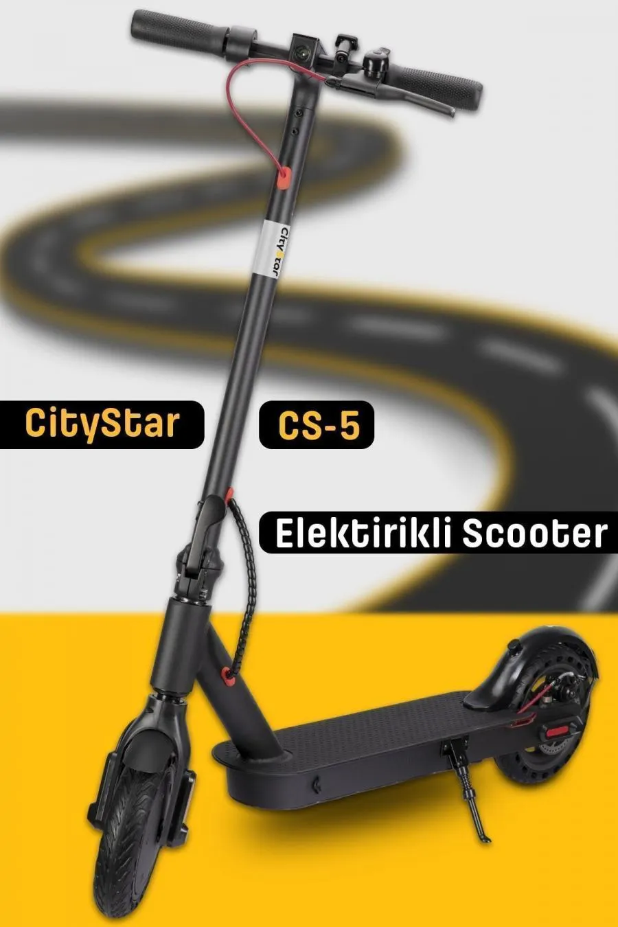 Yeni Nesil Güçlü Fırçasız Motor Elektrikli Scooter - siyah