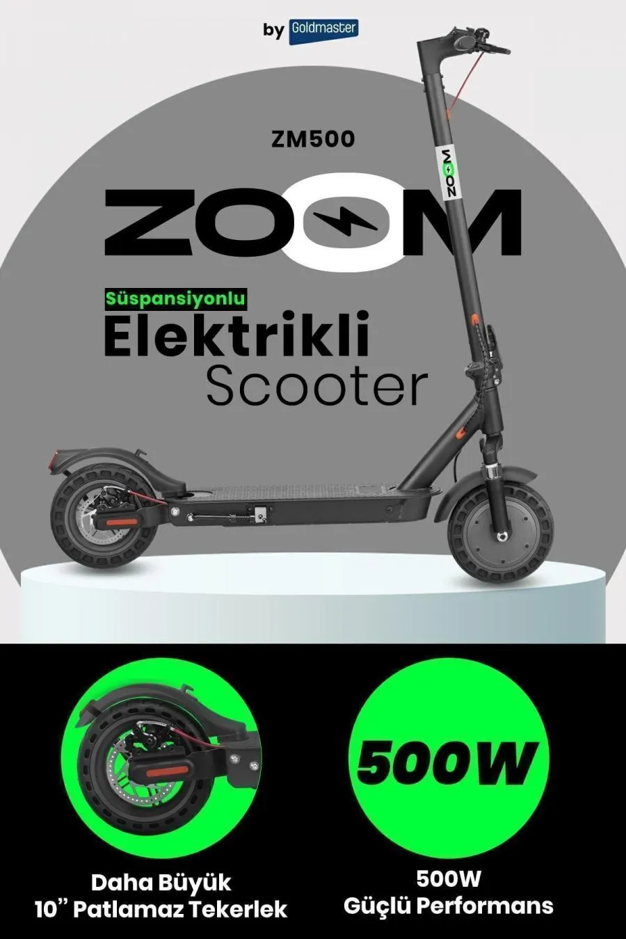 500W Katlanabilir Ön ve Arka Çift Süspansiyonlu Elektrikli Scooter - siyah