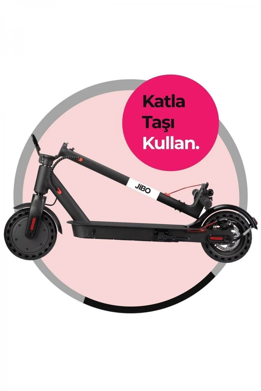 Siyah Katlanabilir Farlı Elektrikli Scooter - Siyah