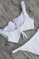 Çıtçıtlı Bikini Takım Beyaz - 10057.1834.