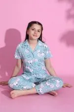 4-13 Yaş Çocuk Pijama Takımı Açıkmavi - 403.1287.