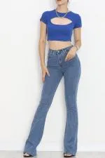 Dekolteli Crop Body Saks - 4121.1567.