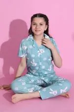 4-13 Yaş Çocuk Pijama Takımı Açıkturkuaz - 403.1287.