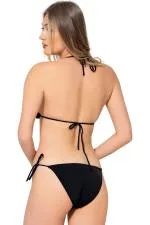 Düz İpli Bağlı Üçgen Bikini Takım Siyah - 11003.1834.