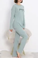 Nakışlı Pijama Takımı Mint1 - 18978.1567.