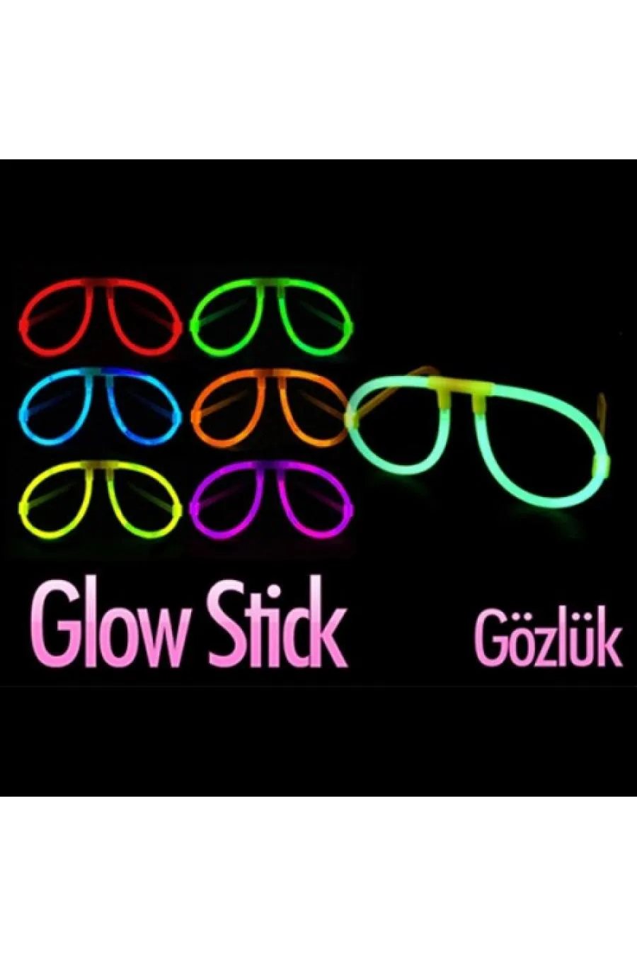 Glowstick Karanlıkta Yanan Parti Gözlüğü 12 Adet