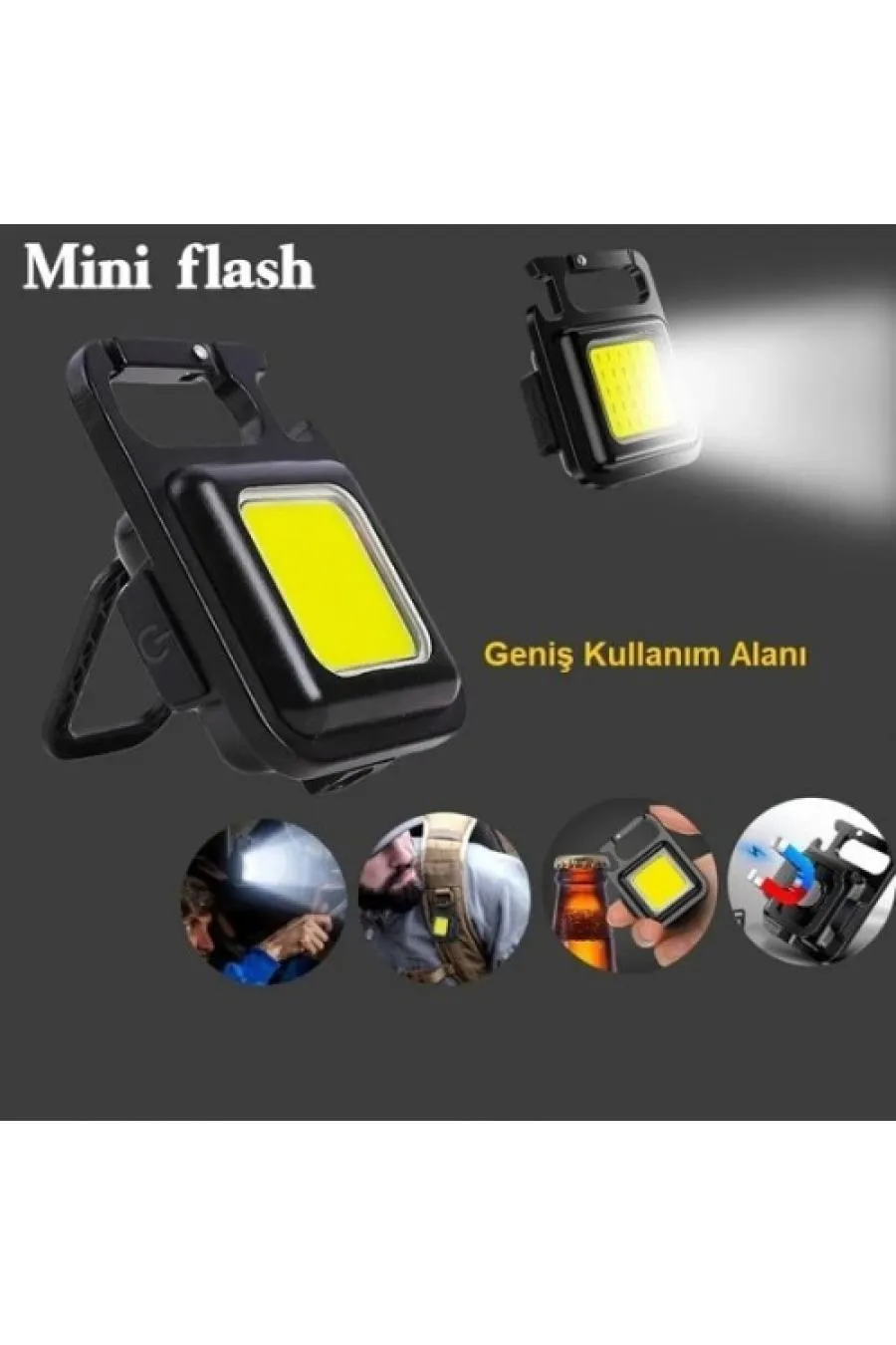 30 Ledli  Mıknatıslı Mini Anahtarlık Flash Kamp Lambası