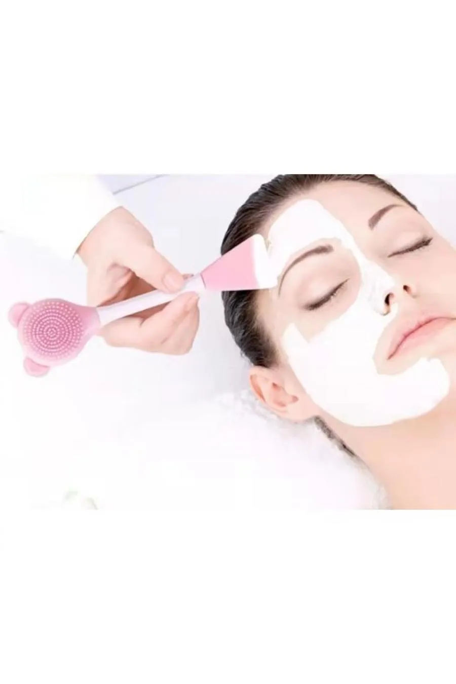 Silikon Yüz Temizleme Fırçası ve Maske Uygulama Spatulası