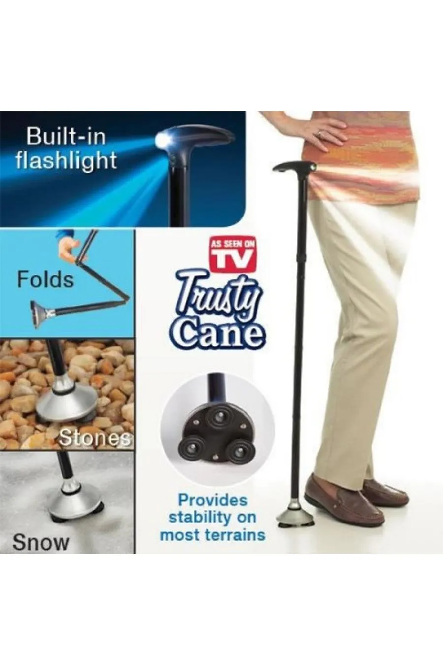 Trusty Cane Güvenilir Katlanabilir Işıklı Baston