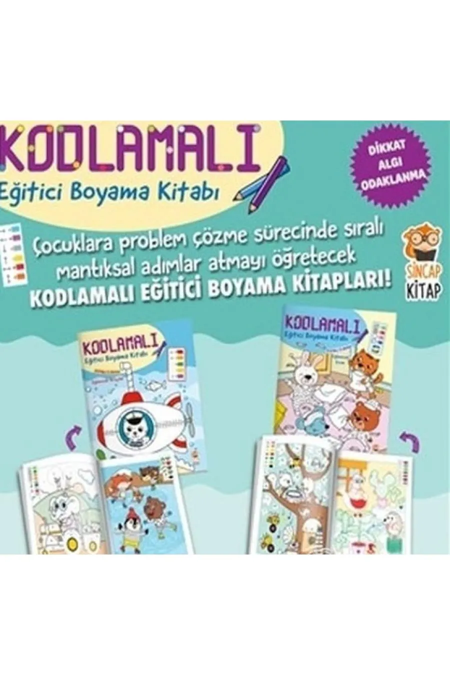 Kodlamalı Eğitici Boyama Kitabı 4-5 Yaş (2 Kitap Takım)  (4022)