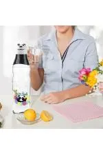 Sevimli Panda Tasarımlı Cam Suluk  Sızdırmaz 1000 ML