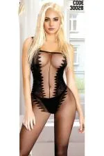 Kadın Babydoll Fantezi Kıyafet Vücut Çorabı D30028 Siyah