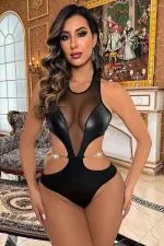 Kadın Babydoll Fantezi Harness Erotik  Kıyafet 2041 Siyah -