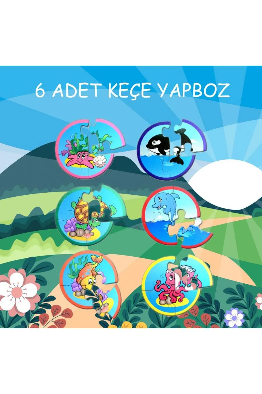 Su Canlıları 2+ Keçe Yapboz - Puzzle