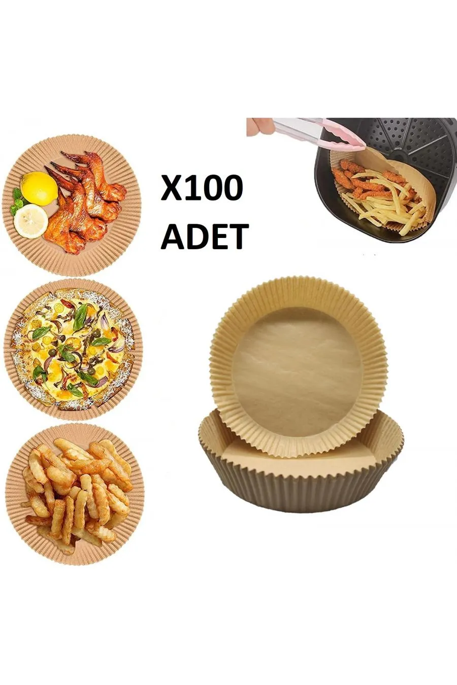 Airfreyer Fritöz Kağıdı Yuvarlak XL / XXL 100LÜ