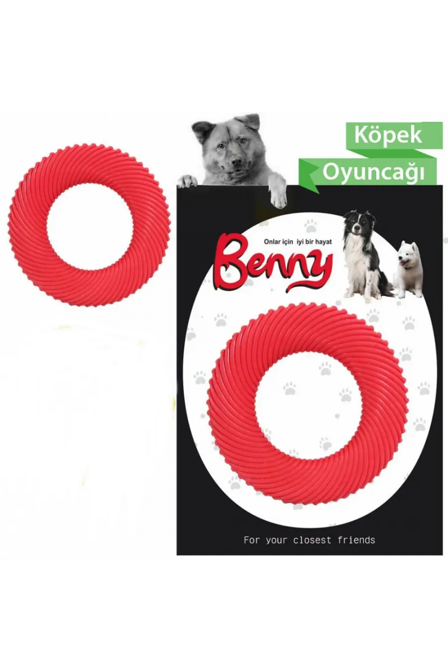 Köpek Oyuncağı Yuvarlak 9,5 cm Kırmızı