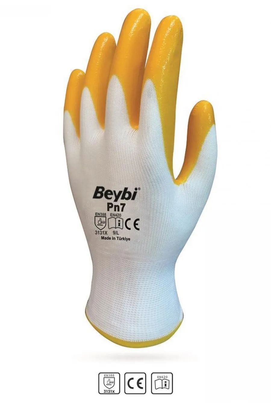 Beybi PN7 No:10 Sarı Nitril Eldiven