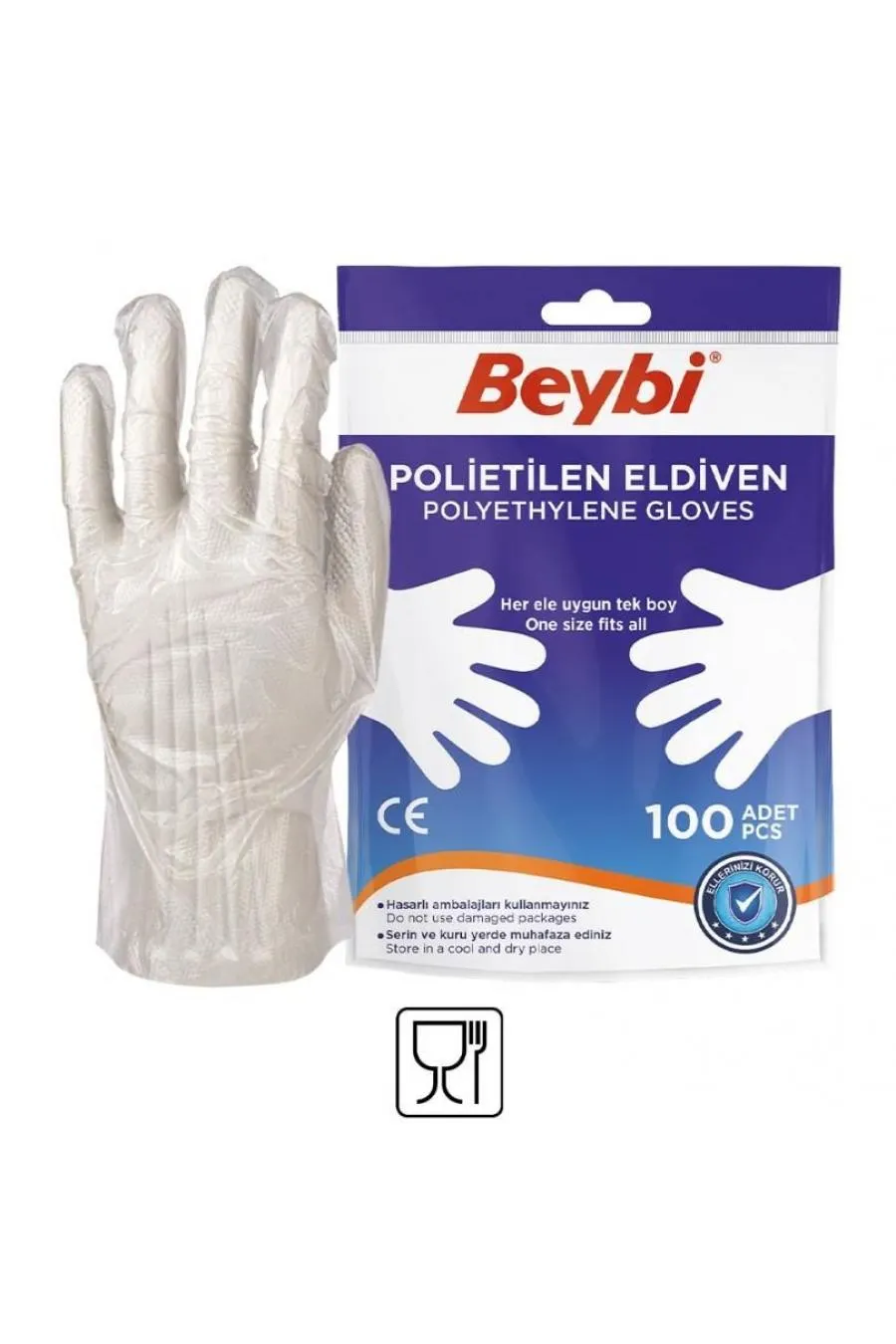 Beybi PET (Polietilen) Eldiven 100lük Poşet