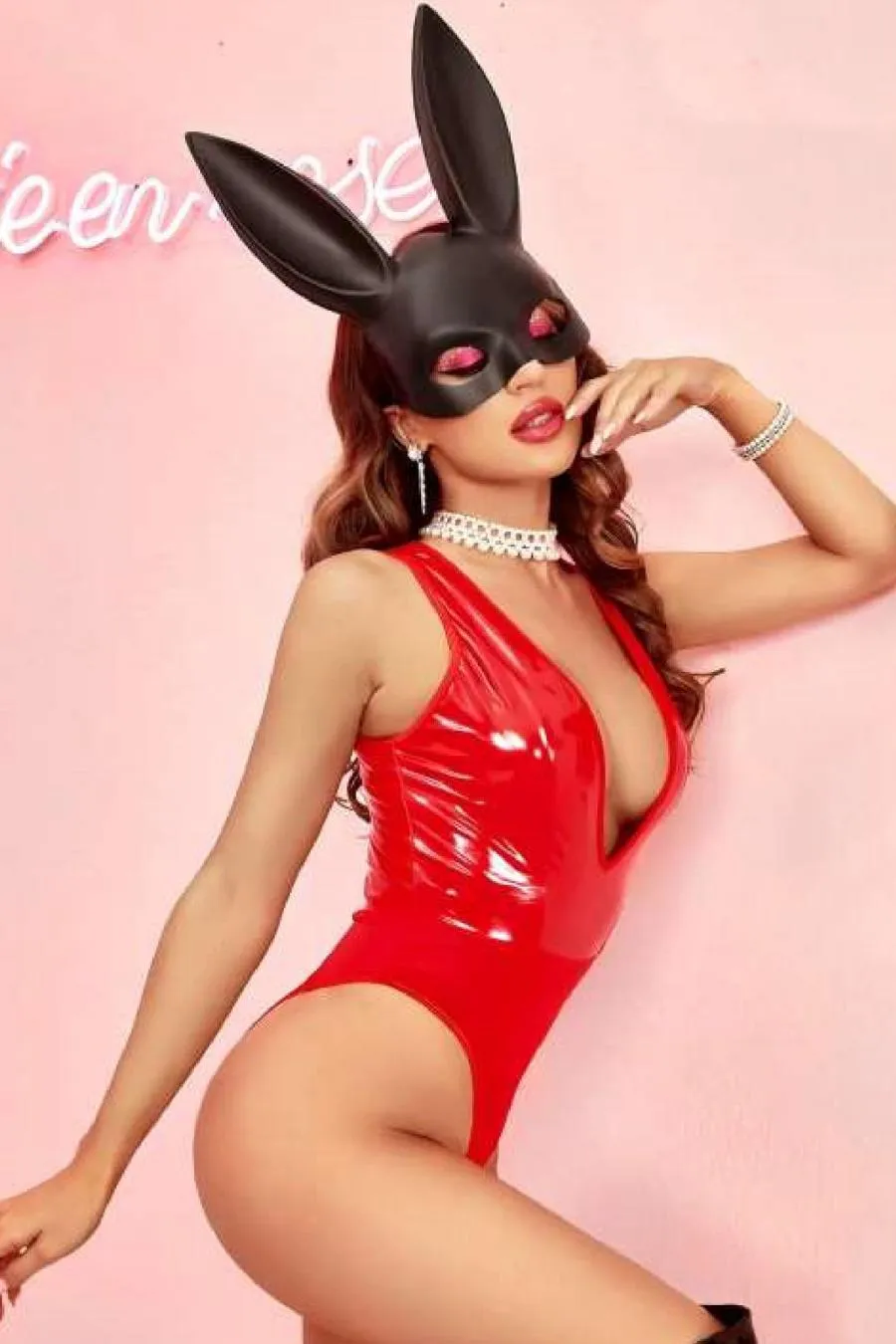 Kadın Babydoll Fantezi Harness Erotik Kıyafet 2049 Kırmızı -