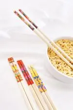 Bambu Chopstick Çubuk Yemek Çubuğu Yıkanabilir Tekrar Kullanılabilir (3 Çift- 6 Adet )