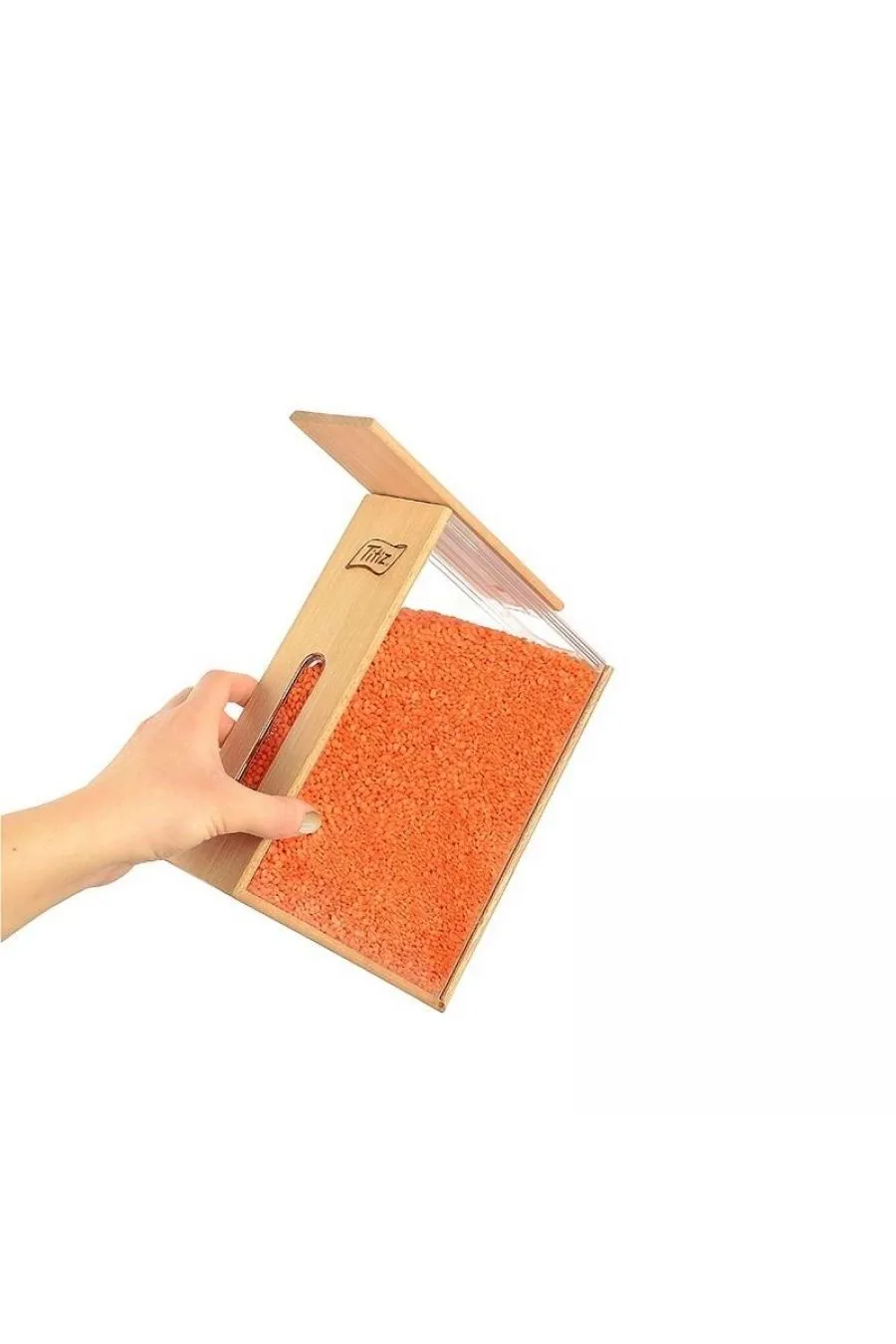 Ahşap Saklama Kabı Woodbox Bakliyat Organizer 1.7 LT