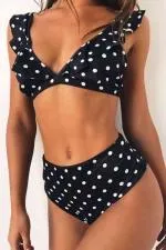 Puantiyeli Bikini Takım Siyah