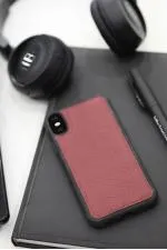 Bordo Deri iPhone X / XS Kılıfı