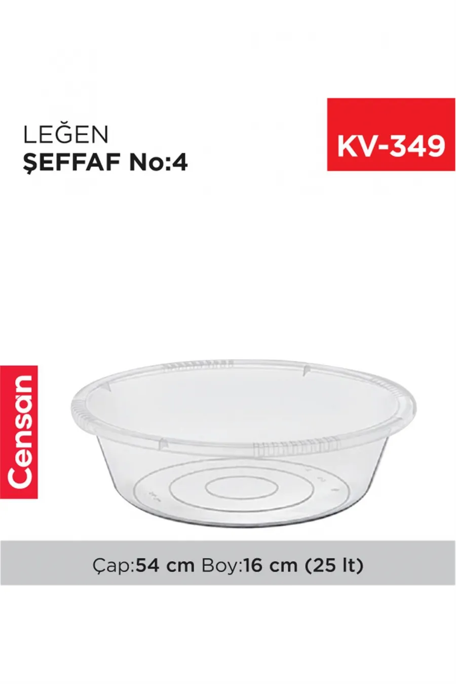 Şeffaf Leğen 4 No 25 Lt. E423