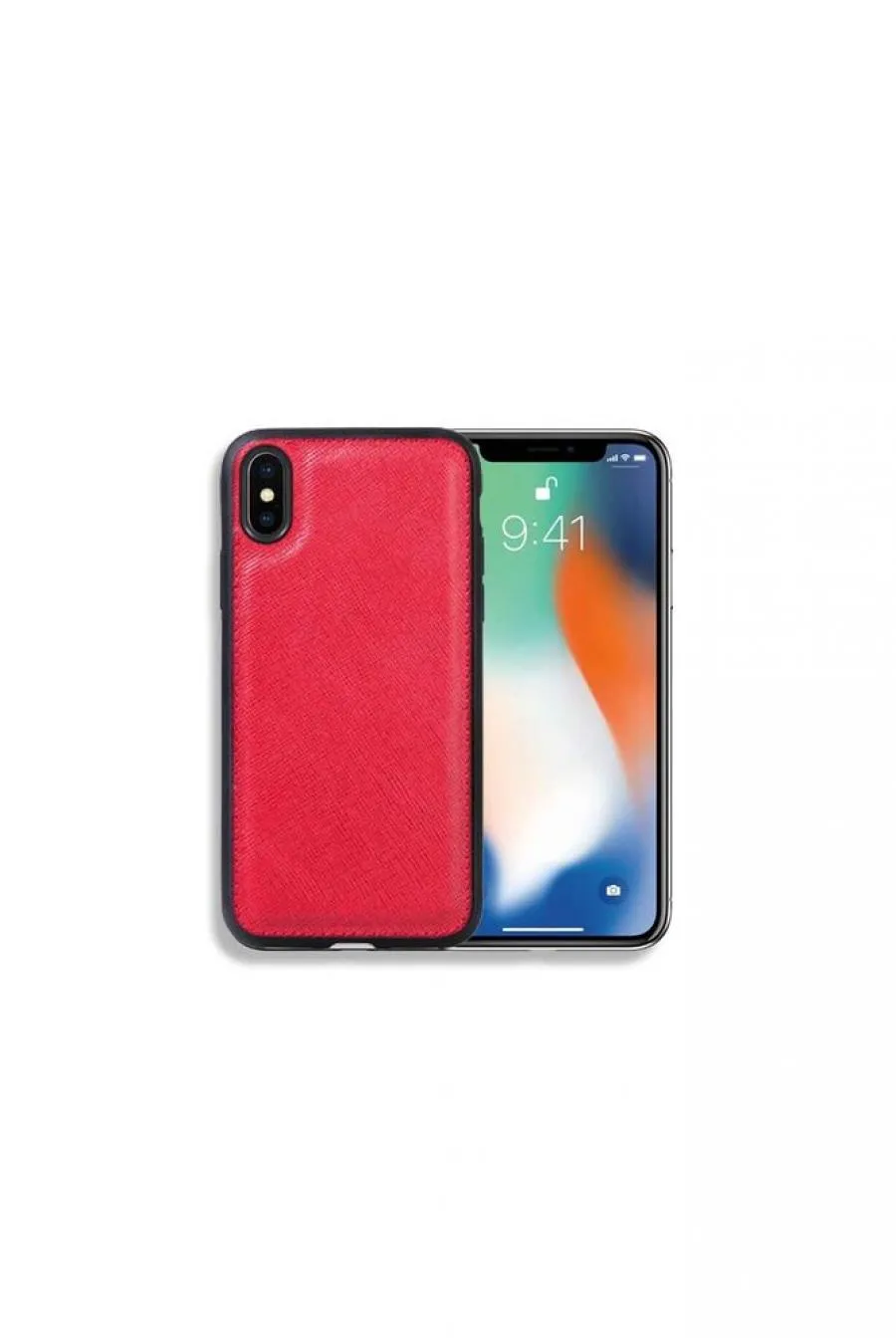 Kırmızı Saffiano Deri iPhone X / XS Kılıfı