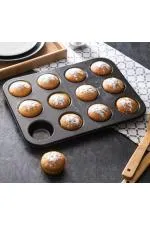 12 Bölmeli Metal Yapışmaz Muffin Kek Kalıbı