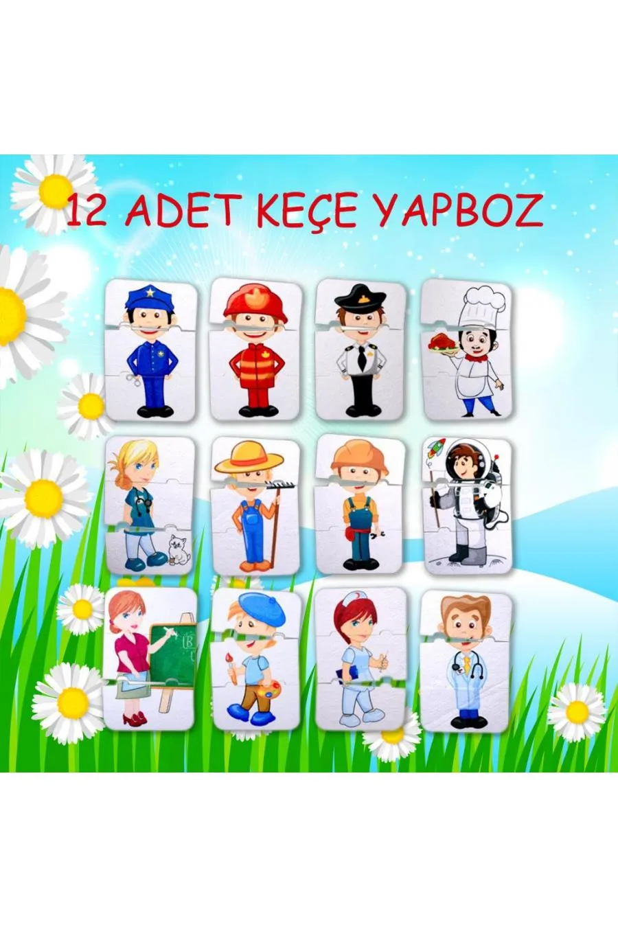 Meslekler 3+ Keçe Yapboz - 3 Yaş Puzzle