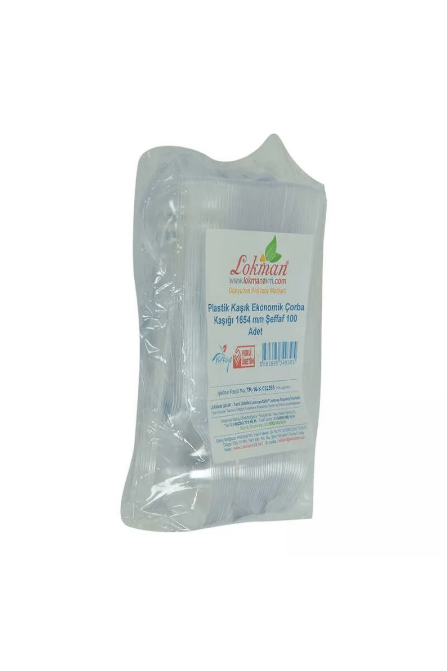 Plastik Kaşık Ekonomik Çorba Kaşığı 1654 mm Şeffaf 100 Adet 1 Paket